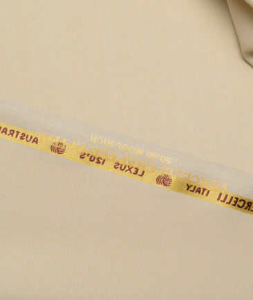 Vercelli Italy Super 120's Solids 50% Merino Wool Suiting Fabric (Beige)