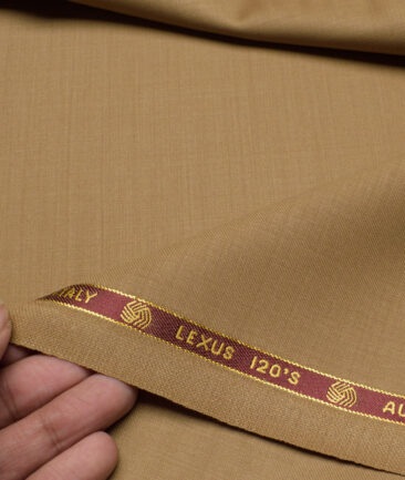 Vercelli Italy Super 120's Solids 50% Merino Wool Suiting Fabric (Camel Brown)