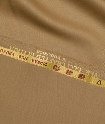 Vercelli Italy Super 120's Solids 50% Merino Wool Suiting Fabric (Camel Brown)
