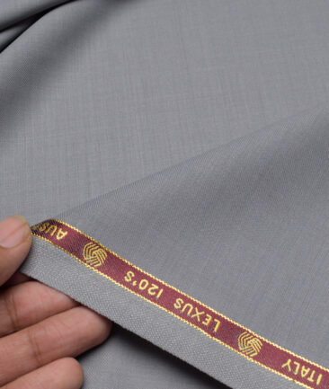 Vercelli Italy Super 120's Solids 50% Merino Wool Suiting Fabric (Light Cement Grey)