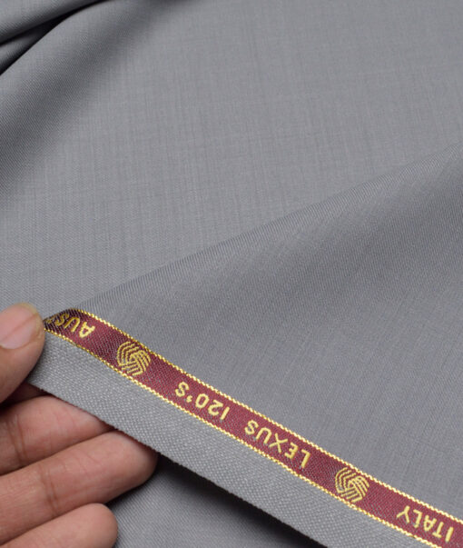 Vercelli Italy Super 120's Solids 50% Merino Wool Suiting Fabric (Light Cement Grey)