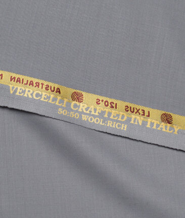 Vercelli Italy Super 120's Solids 50% Merino Wool Suiting Fabric (Light Cement Grey)