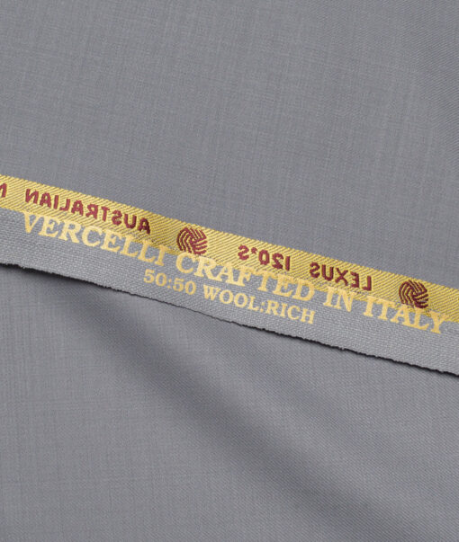 Vercelli Italy Super 120's Solids 50% Merino Wool Suiting Fabric (Light Cement Grey)