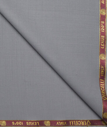 Vercelli Italy Super 120's Solids 50% Merino Wool Suiting Fabric (Light Cement Grey)