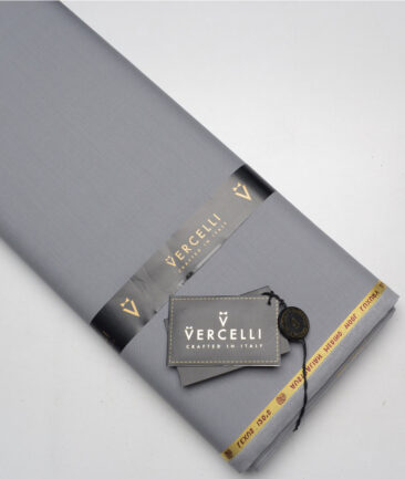 Vercelli Italy Super 120's Solids 50% Merino Wool Suiting Fabric (Light Cement Grey)