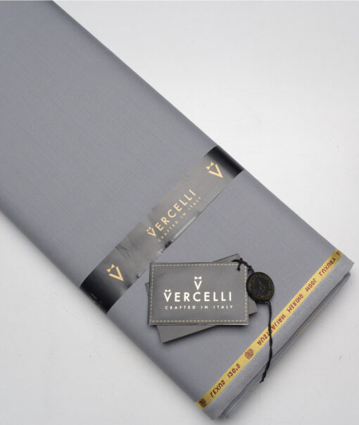 Vercelli Italy Super 120's Solids 50% Merino Wool Suiting Fabric (Light Cement Grey)