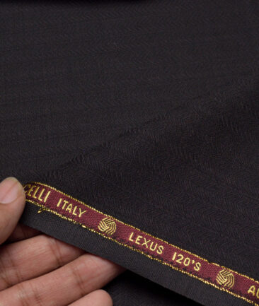 Vercelli Italy Super 120's Striped 50% Merino Wool Suiting Fabric (Dark Wine)
