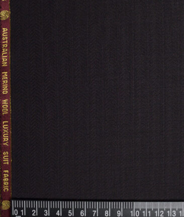 Vercelli Italy Super 120's Striped 50% Merino Wool Suiting Fabric (Dark Wine)