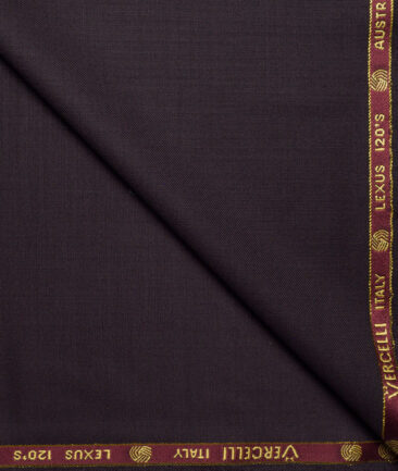 Vercelli Italy Super 120's Solids 50% Merino Wool Suiting Fabric (Dark Wine)