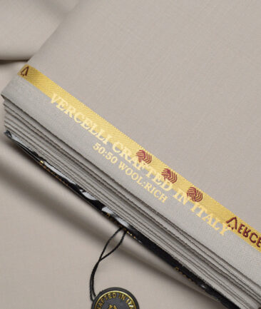 Vercelli Italy Super 120's Solids 50% Merino Wool Suiting Fabric (Greyish Beige)