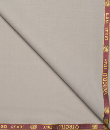 Vercelli Italy Super 120's Solids 50% Merino Wool Suiting Fabric (Greyish Beige)