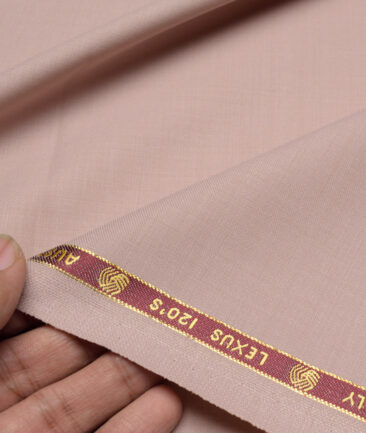 Vercelli Italy Super 120's Solids 50% Merino Wool Suiting Fabric (Oriental Pink)