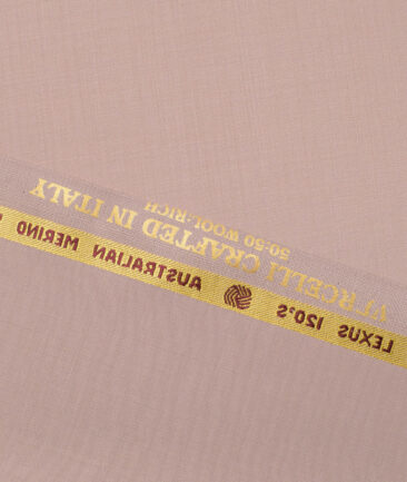 Vercelli Italy Super 120's Solids 50% Merino Wool Suiting Fabric (Oriental Pink)