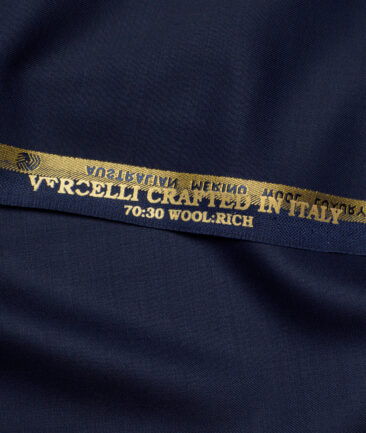 Vercelli Italy Super 120's Solids 70% Merino Wool Suiting Fabric (Dark Royal Blue)