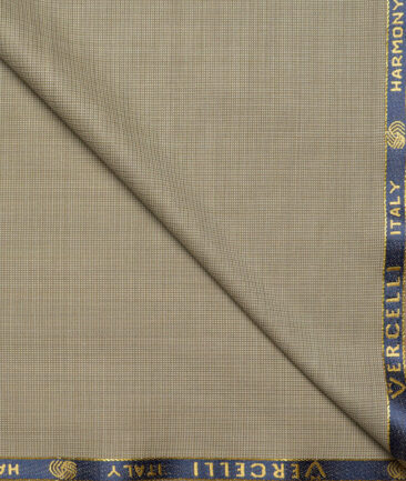 Vercelli Italy Super 130's Structured 70% Merino Wool Suiting Fabric (Light Brown)