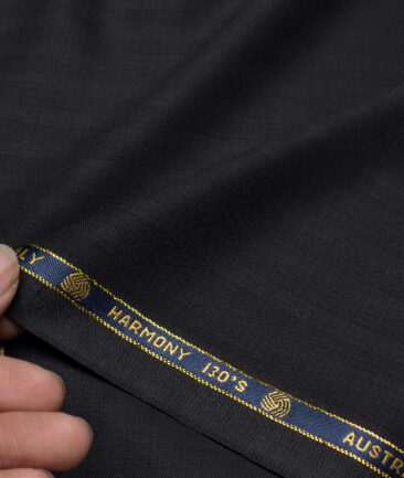 Vercelli Italy Super 130's Striped 70% Merino Wool Suiting Fabric (Black)
