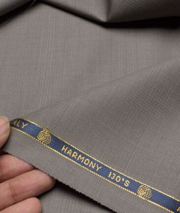 Vercelli Italy Super 130's Checks 70% Merino Wool Suiting Fabric (Brownish Grey)