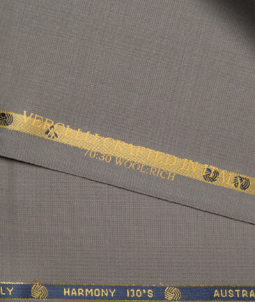 Vercelli Italy Super 130's Checks 70% Merino Wool Suiting Fabric (Brownish Grey)
