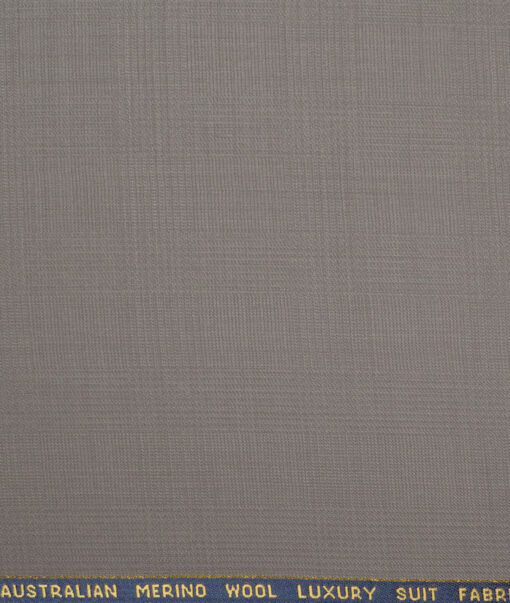 Vercelli Italy Super 130's Checks 70% Merino Wool Suiting Fabric (Brownish Grey)