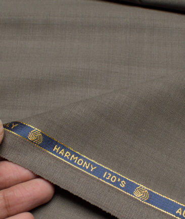 Vercelli Italy Super 130's Striped 70% Merino Wool Suiting Fabric (Greenish Brown)