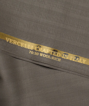 Vercelli Italy Super 130's Striped 70% Merino Wool Suiting Fabric (Greenish Brown)