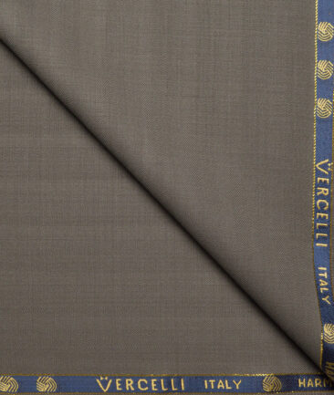 Vercelli Italy Super 130's Striped 70% Merino Wool Suiting Fabric (Greenish Brown)