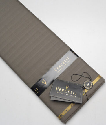 Vercelli Italy Super 130's Striped 70% Merino Wool Suiting Fabric (Greenish Brown)
