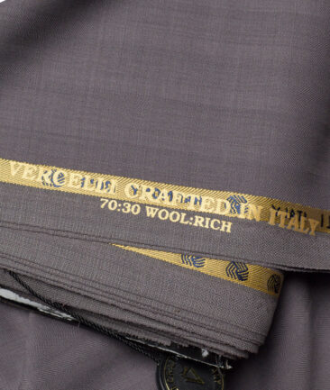 Vercelli Italy Super 130's Striped 70% Merino Wool Suiting Fabric (Greyish Purple)