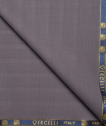 Vercelli Italy Super 130's Striped 70% Merino Wool Suiting Fabric (Greyish Purple)
