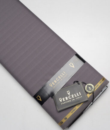 Vercelli Italy Super 130's Striped 70% Merino Wool Suiting Fabric (Greyish Purple)