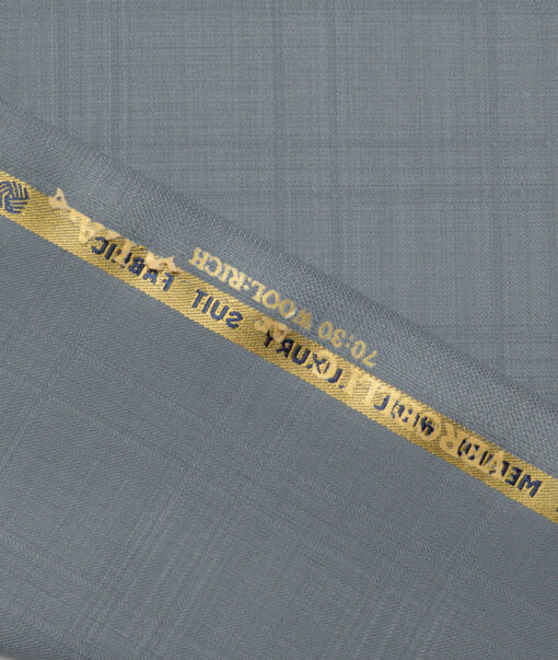 Vercelli Italy Super 130's Checks 70% Merino Wool Suiting Fabric (Regent Grey)