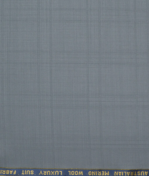 Vercelli Italy Super 130's Checks 70% Merino Wool Suiting Fabric (Regent Grey)