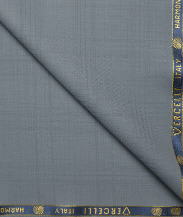 Vercelli Italy Super 130's Checks 70% Merino Wool Suiting Fabric (Regent Grey)