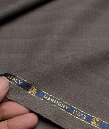 Vercelli Italy Super 130's Striped 70% Merino Wool Suiting Fabric (Soyabean Brown)