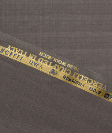 Vercelli Italy Super 130's Striped 70% Merino Wool Suiting Fabric (Soyabean Brown)