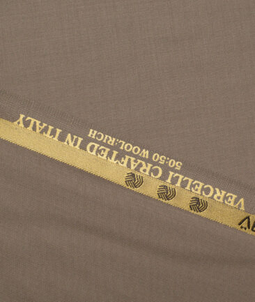 Vercelli Italy Super 160's Solids 50% Merino Wool Suiting Fabric (Mouse Brown)