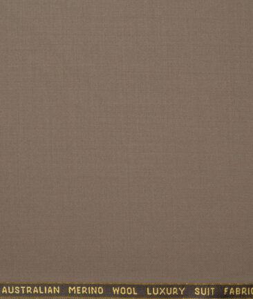 Vercelli Italy Super 160's Solids 50% Merino Wool Suiting Fabric (Mouse Brown)