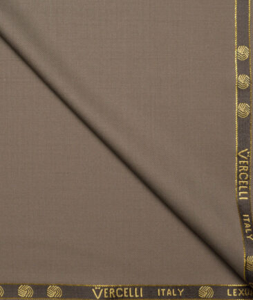 Vercelli Italy Super 160's Solids 50% Merino Wool Suiting Fabric (Mouse Brown)