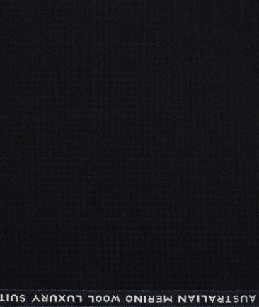 Vercelli Italy Super 140's Structured 70% Merino Wool Suiting Fabric (Black)