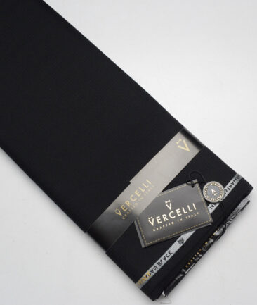 Vercelli Italy Super 140's Structured 70% Merino Wool Suiting Fabric (Black)