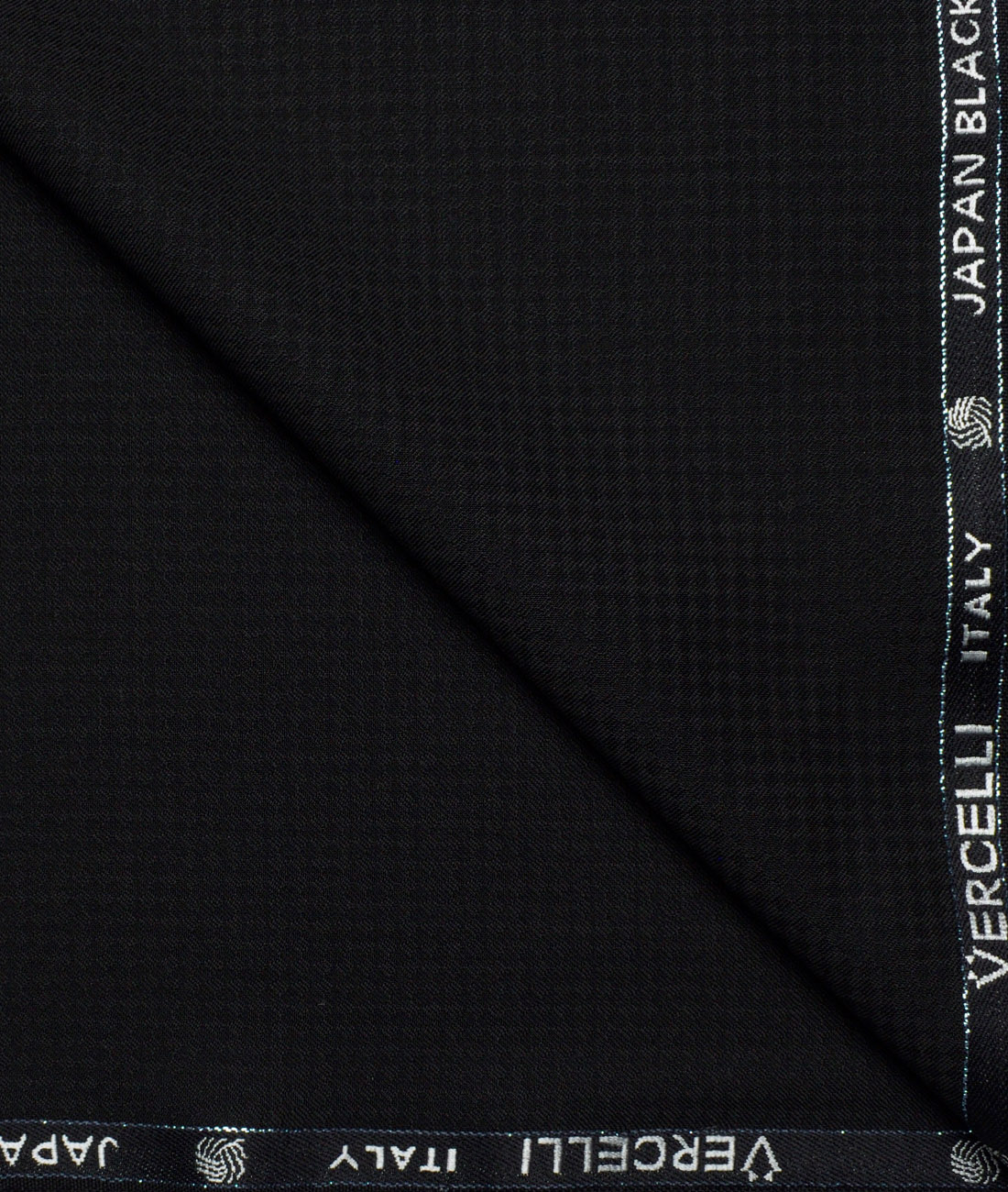 Vercelli Italy Super 140's Structured 70% Merino Wool Suiting Fabric (Black) Vercelli Italy Super 140's Structured 70% Merino Wool Suiting Fabric (Black)