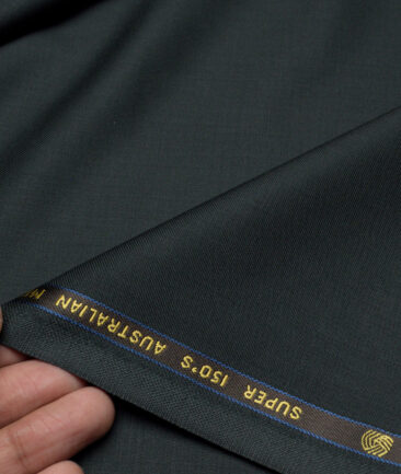Vercelli Italy Super 150's Solids 70% Merino Wool Suiting Fabric (Dark Sea Green)