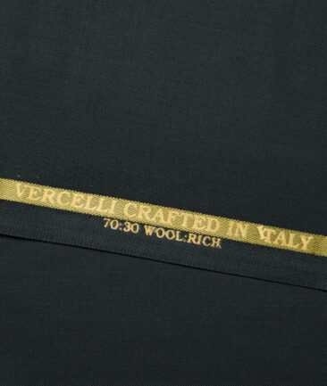 Vercelli Italy Super 150's Solids 70% Merino Wool Suiting Fabric (Dark Sea Green)