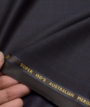 Vercelli Italy Super 150's Striped 70% Merino Wool Suiting Fabric (Brownish Black)