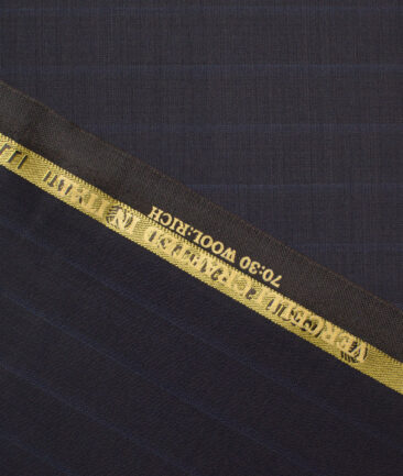 Vercelli Italy Super 150's Striped 70% Merino Wool Suiting Fabric (Brownish Black)