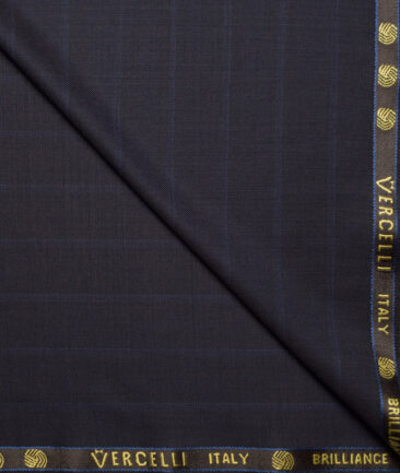 Vercelli Italy Super 150's Striped 70% Merino Wool Suiting Fabric (Brownish Black)