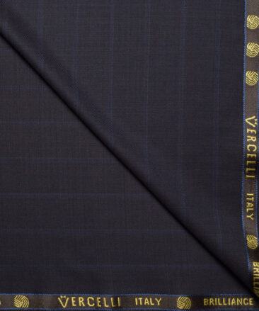 Vercelli Italy Super 150's Striped 70% Merino Wool Suiting Fabric (Brownish Black)