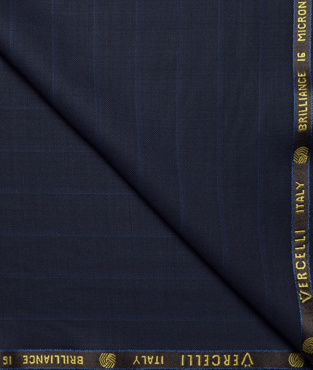 Vercelli Italy Super 150's Striped 70% Merino Wool Suiting Fabric (Dark Blue) Vercelli Italy Super 150's Striped 70% Merino Wool Suiting Fabric (Dark Blue)