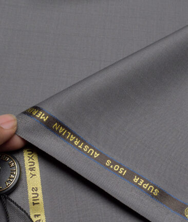 Vercelli Italy Super 150's Striped 70% Merino Wool Suiting Fabric (Grey)
