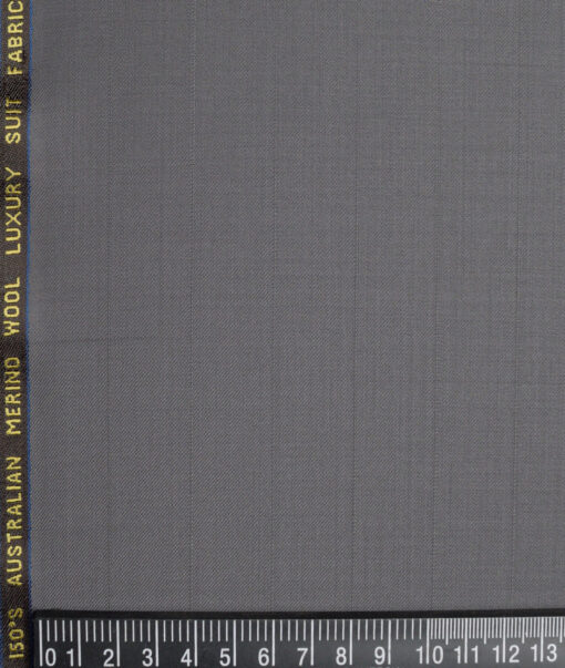 Vercelli Italy Super 150's Striped 70% Merino Wool Suiting Fabric (Grey)